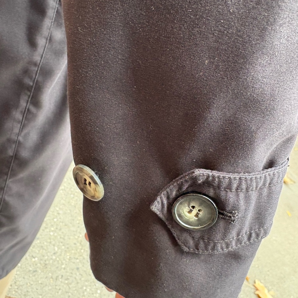 Bloomingdale’s for Men Vintage Black Trench Coat Zip-out Wool Lining 42S - Picture 15 of 15